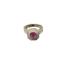 Effy 14K Gold Pink Sapphire & Diamond Ring Size 7 #16673