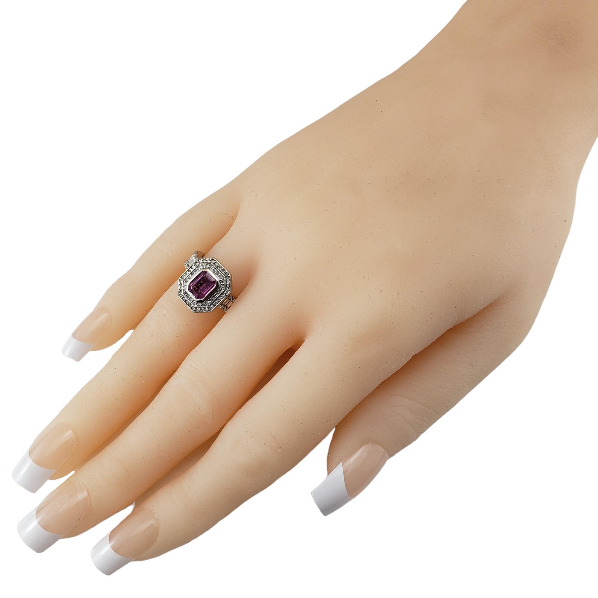 Effy 14K Gold Pink Sapphire & Diamond Ring Size 7 #16673 For Sale 3