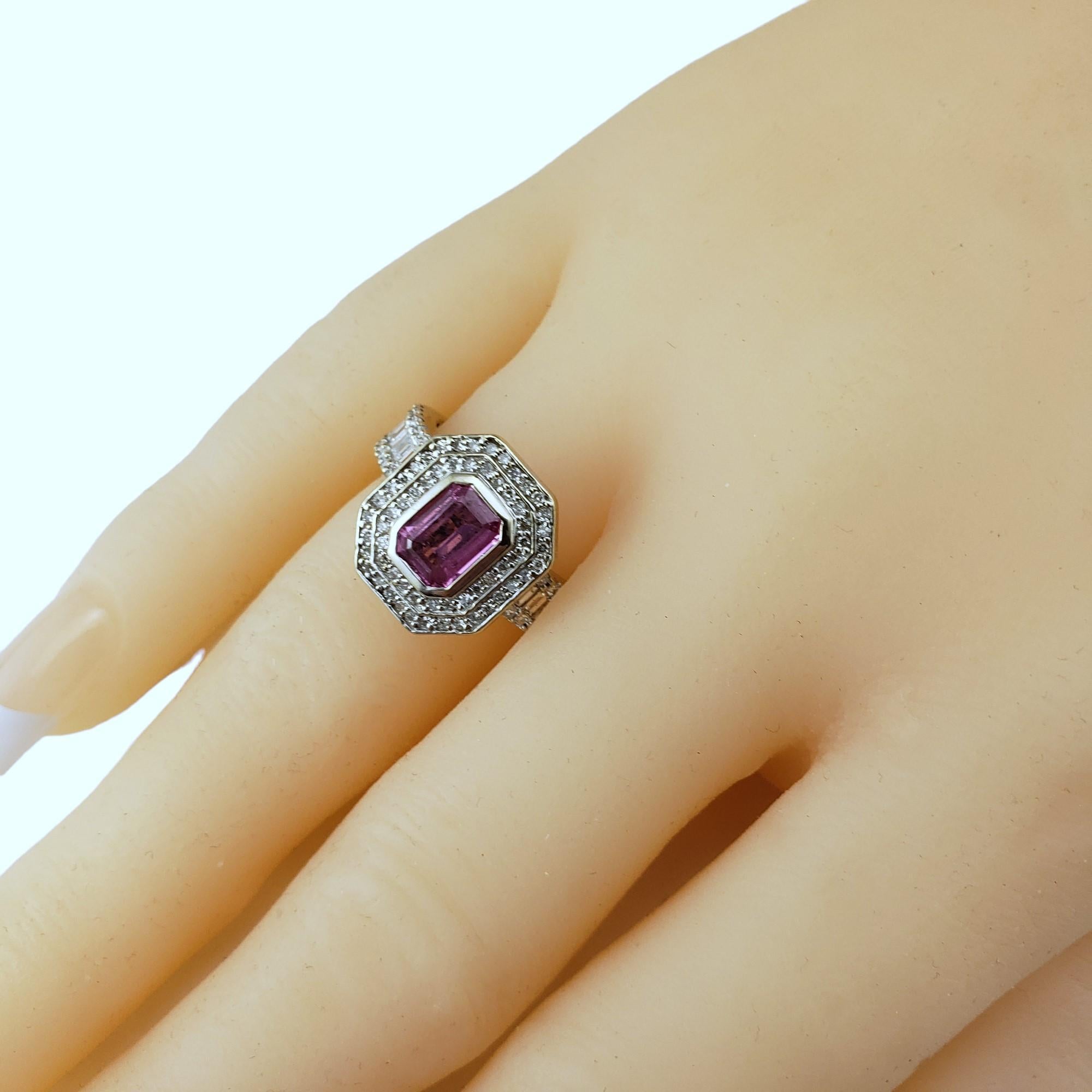 Effy 14K Gold Pink Sapphire & Diamond Ring Size 7 #16673 For Sale 4