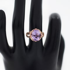 EFFY 14K Gold Roségold Ring mit natürlichem Amethyst und 1/4 Karat tw Diamanten