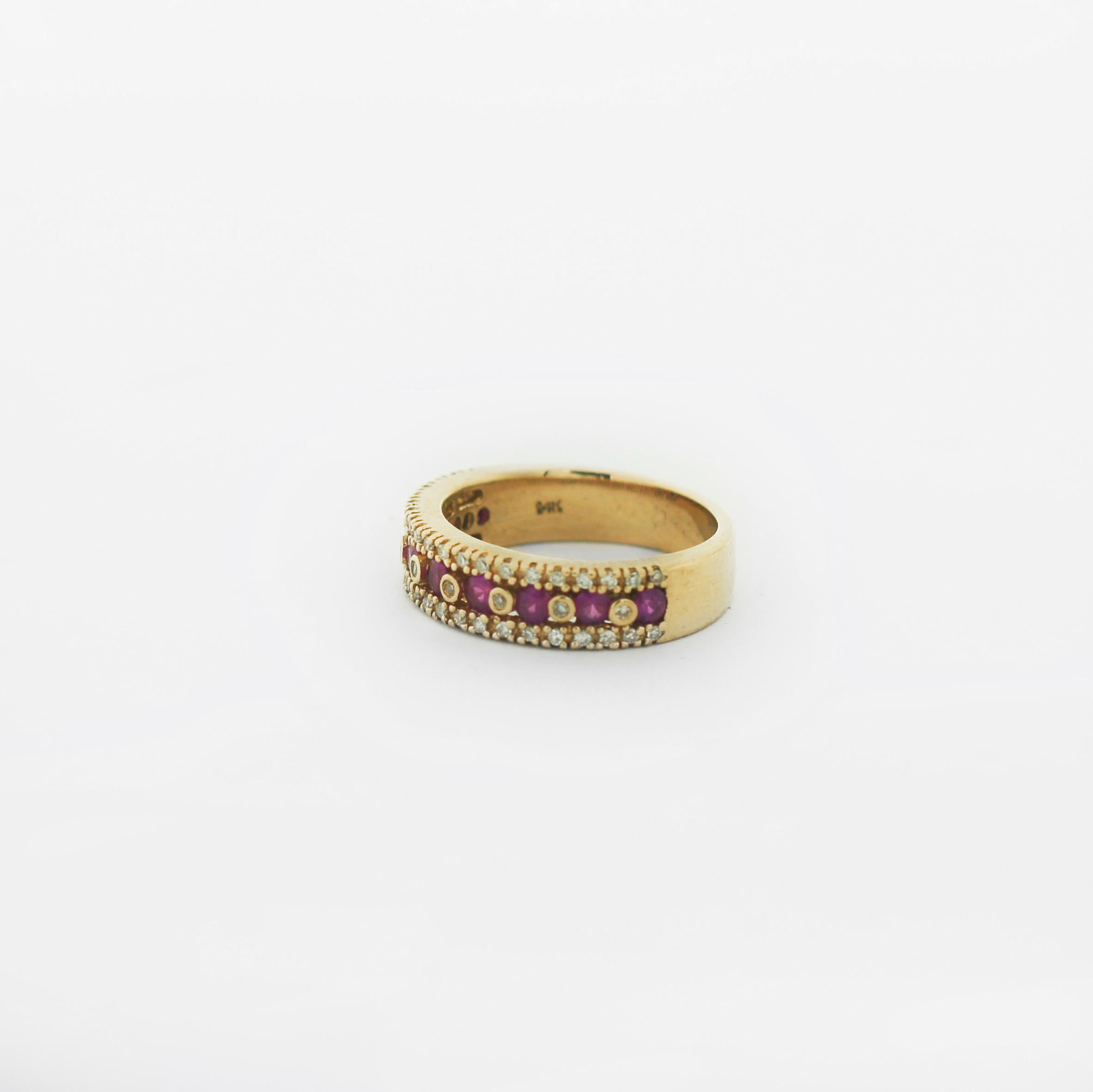 Women's EFFY 14k Gold Ruby Diamond Ring For Sale