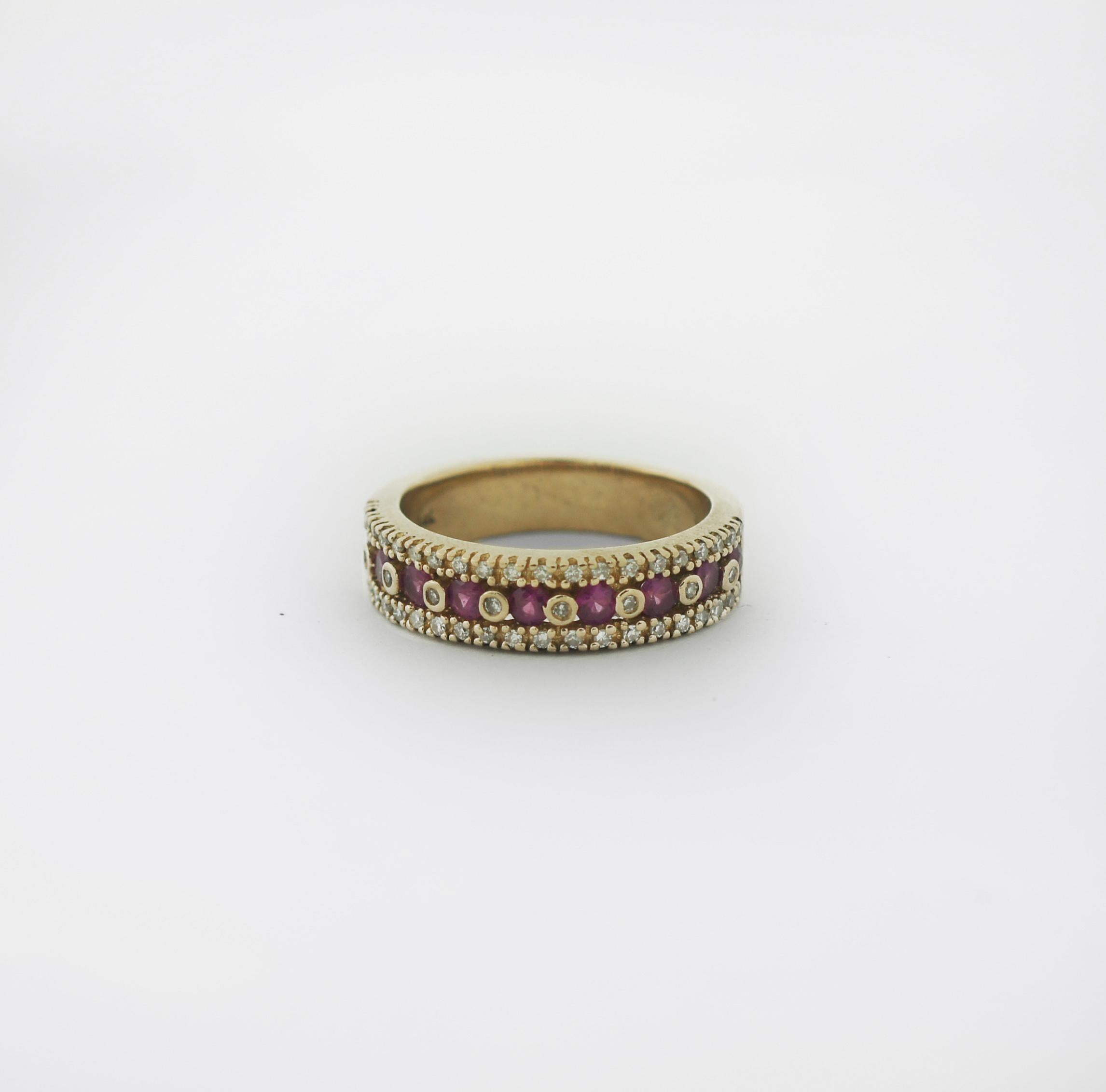 EFFY 14k Gold Ruby Diamond Ring For Sale 1