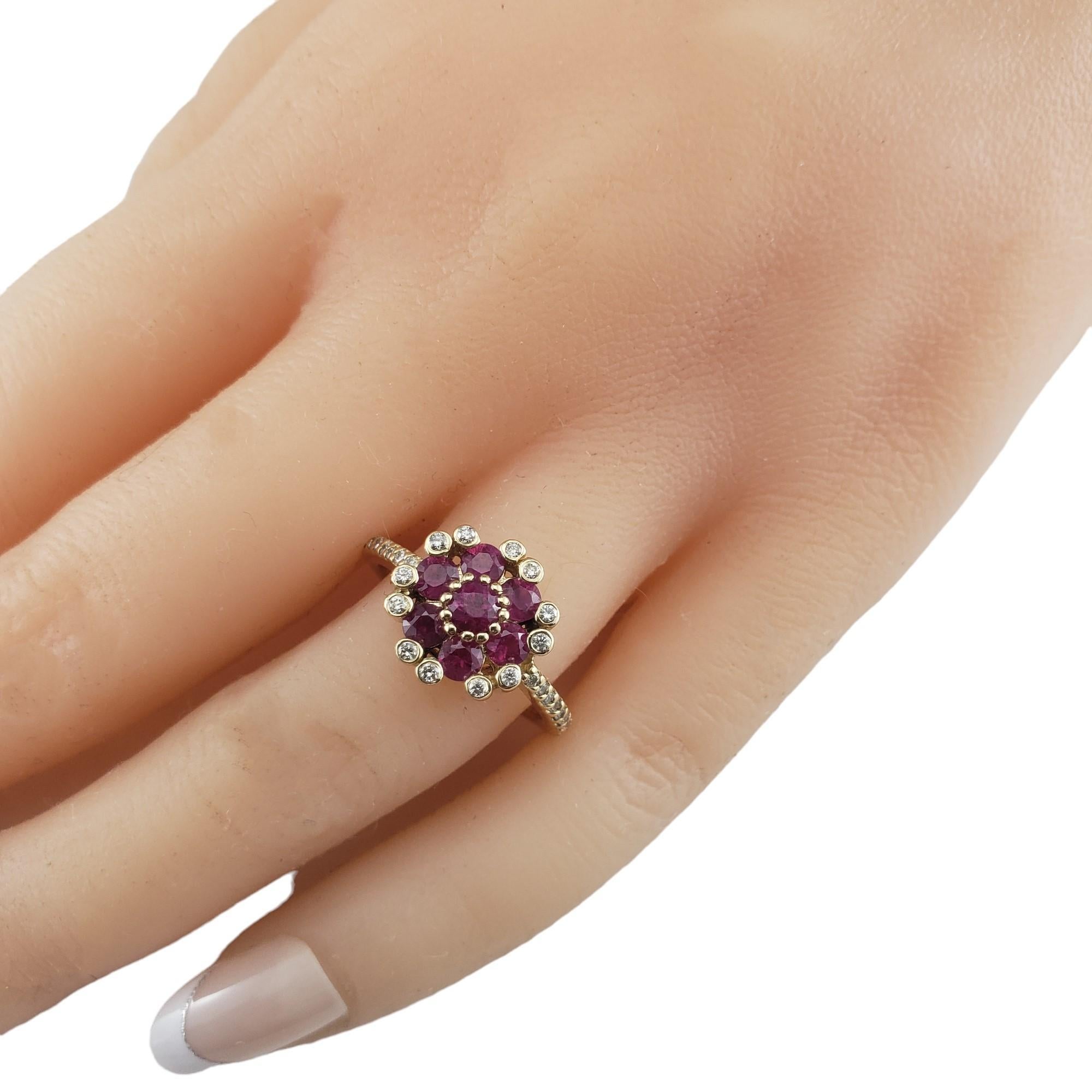 Effy 14K Gold Ruby & Diamond Ring Size 6.25 #16170 1