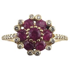 Effy 14K Gold Ruby & Diamond Ring Size 6.25 #16170
