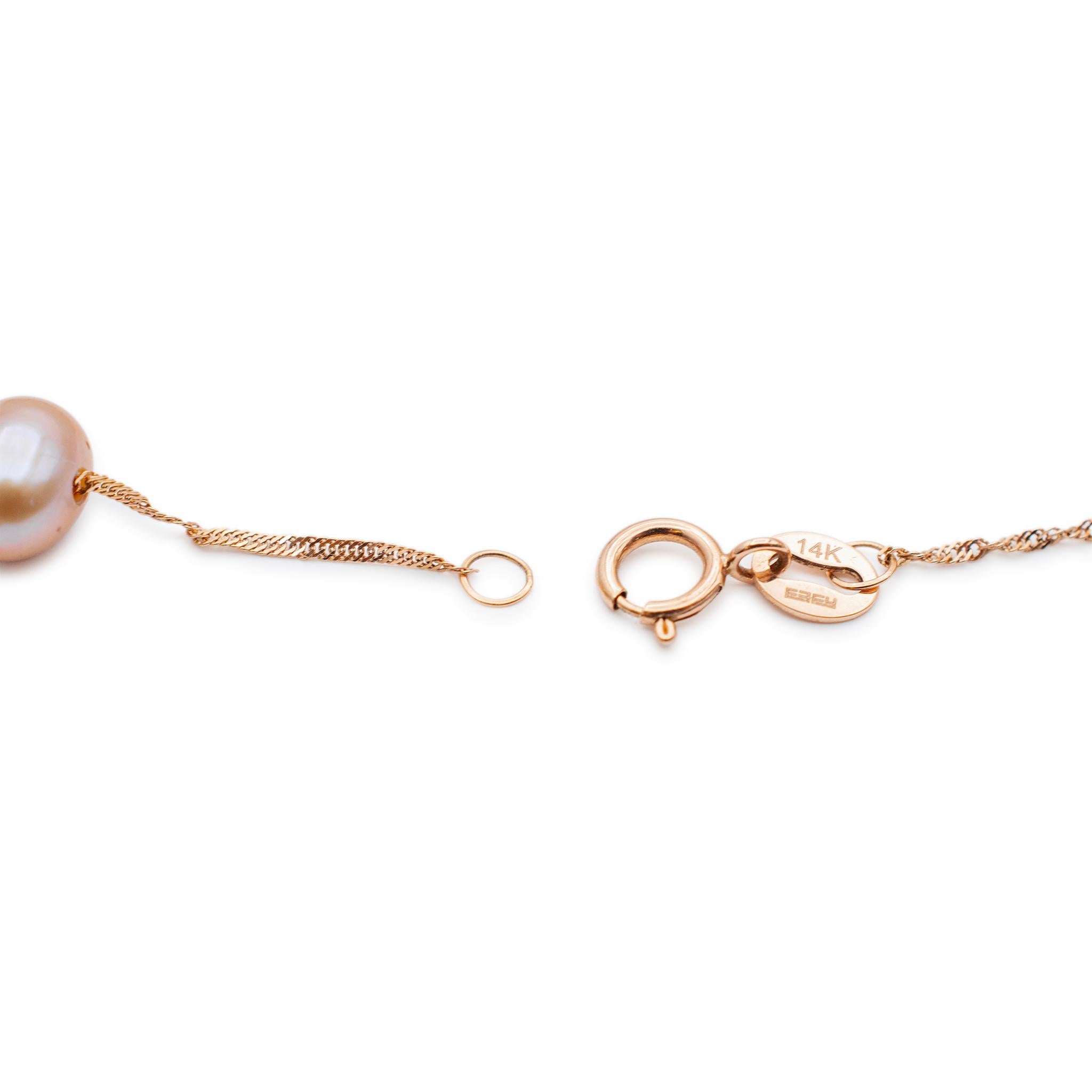 Effy 14K Roségold Zucht-Süßwasserperlen-Perlen-Halskette Damen im Angebot