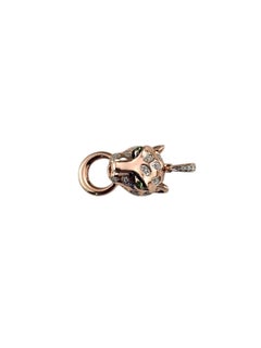 Effy 14K Rose Gold Diamond and Tsavorite Panther Head Pendant #24404