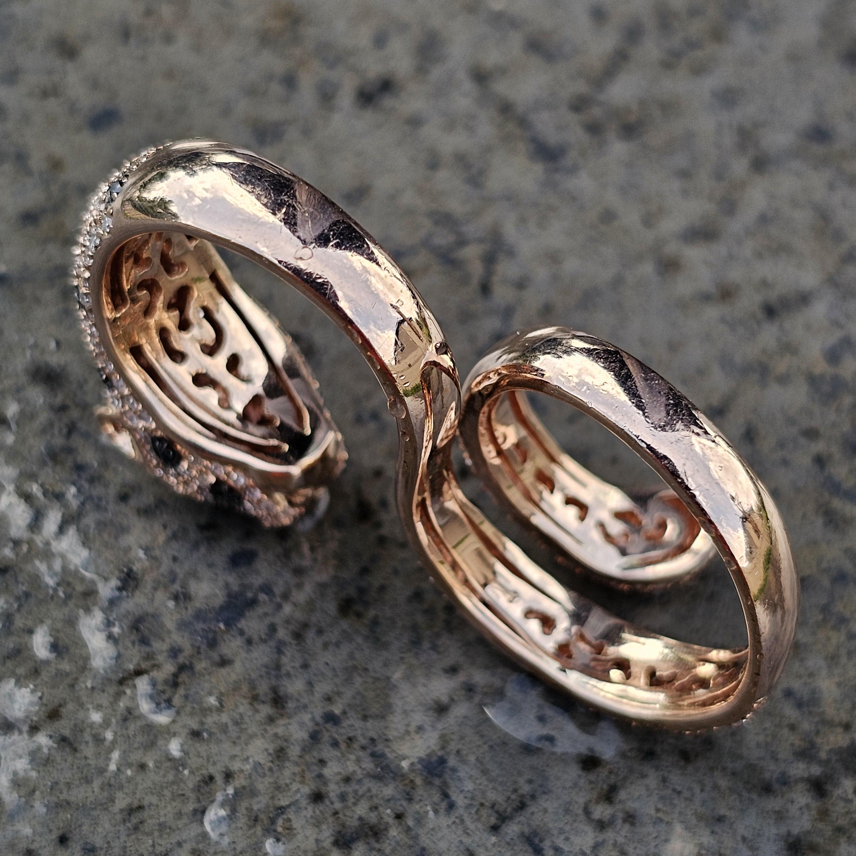 Effy Anillo Esmeralda Diamante Pantera Doble Dedo Oro Rosa 14k sz 7 en venta 4
