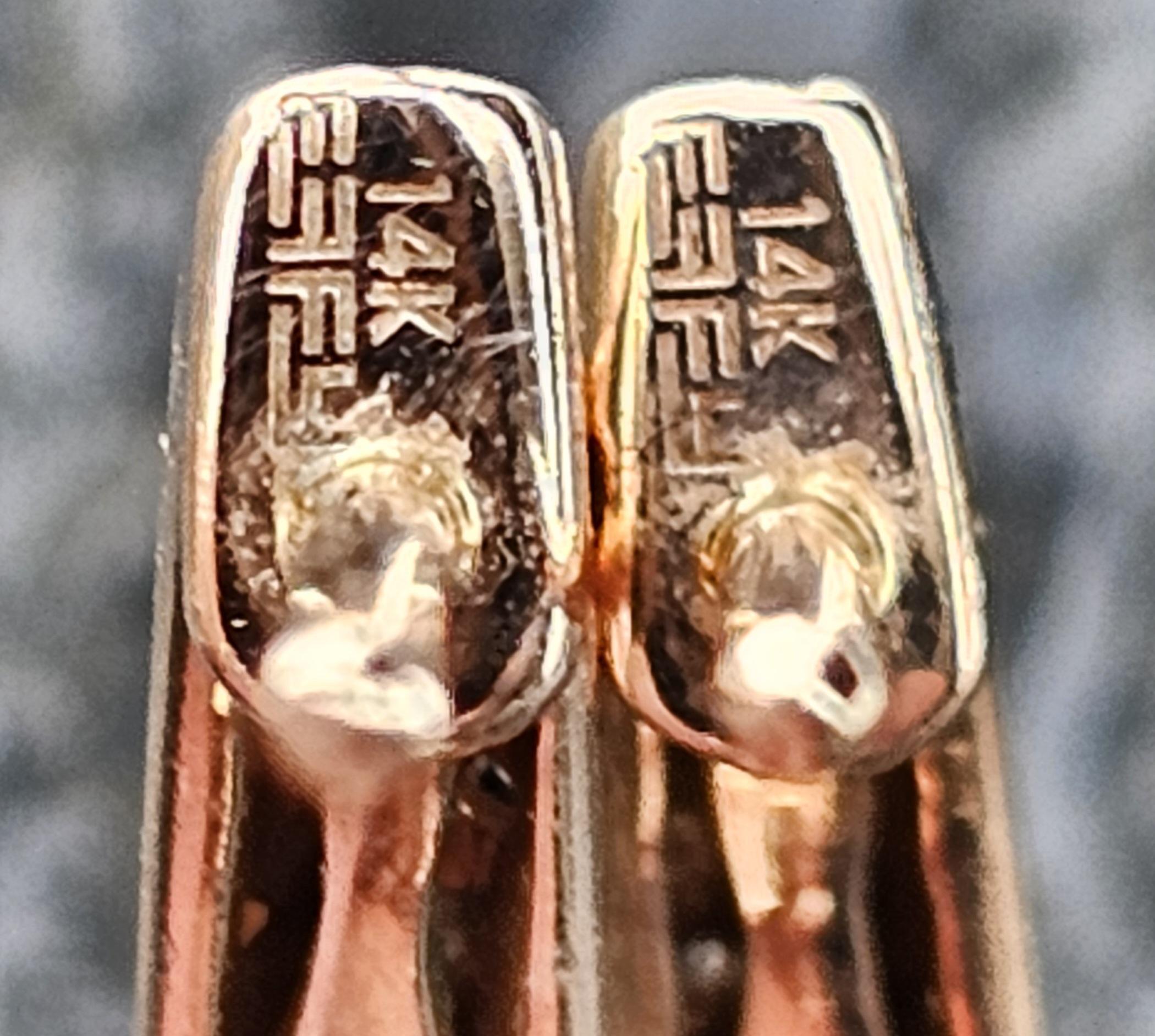 Donna Effy, orecchini a cerchio in oro rosa 14k con diamanti a tortiglione 9,4g .38ct in vendita