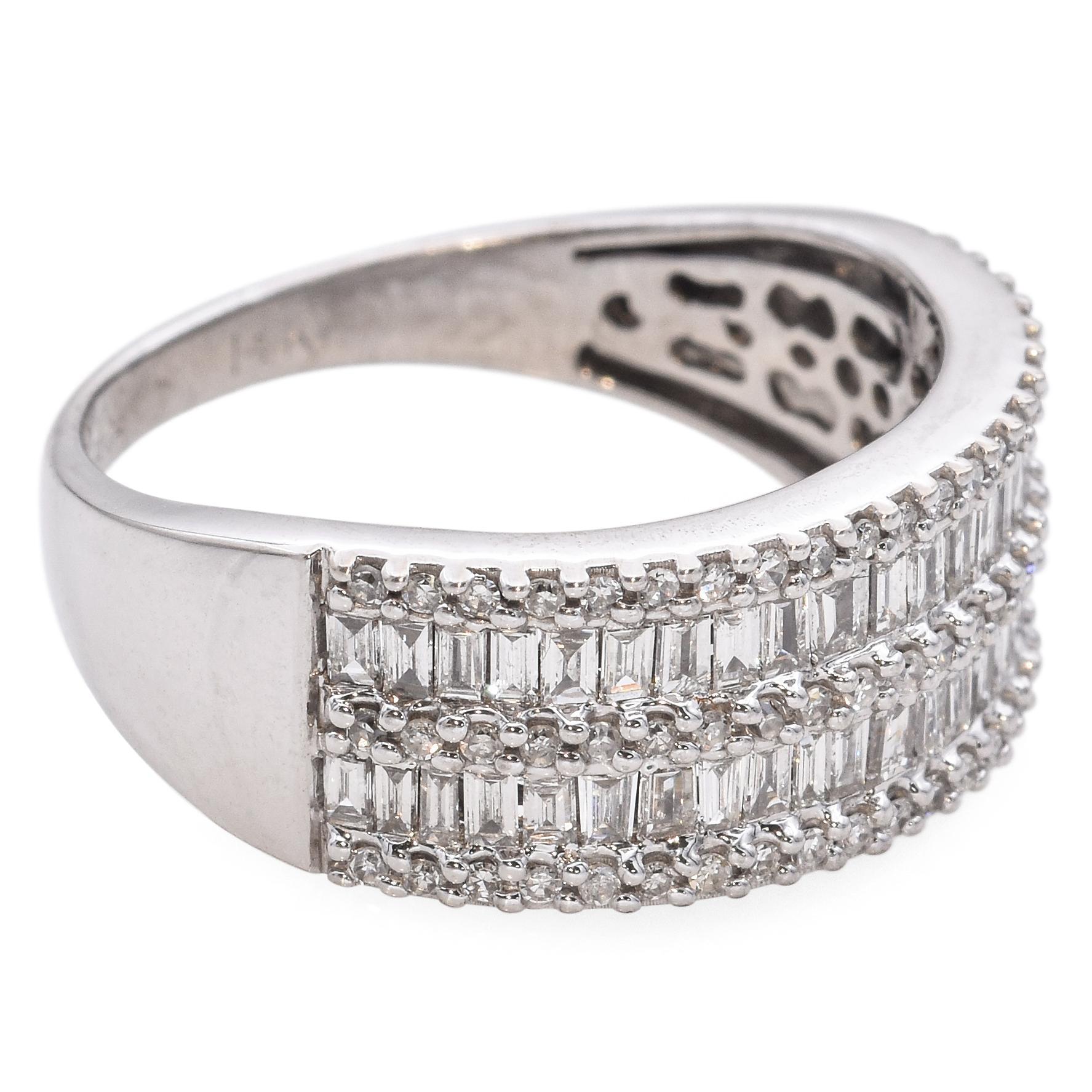 EFFY Bague en or blanc 14 carats avec diamants 0,95 carat en vente 1