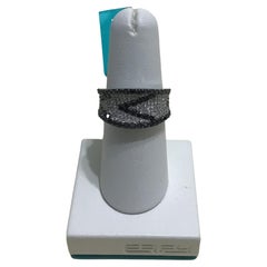EFFY 14K White Gold 1.50 Carat Black Diamond Fashion Pave
 Ring New 6.75 Chevron