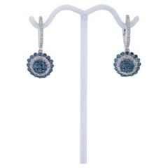 EFFY 14K White Gold Blue and White Diamond Drop Earrings