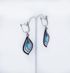 Effy 14k White Gold Blue Topaz, Sapphire, Diamond Drop Earrings