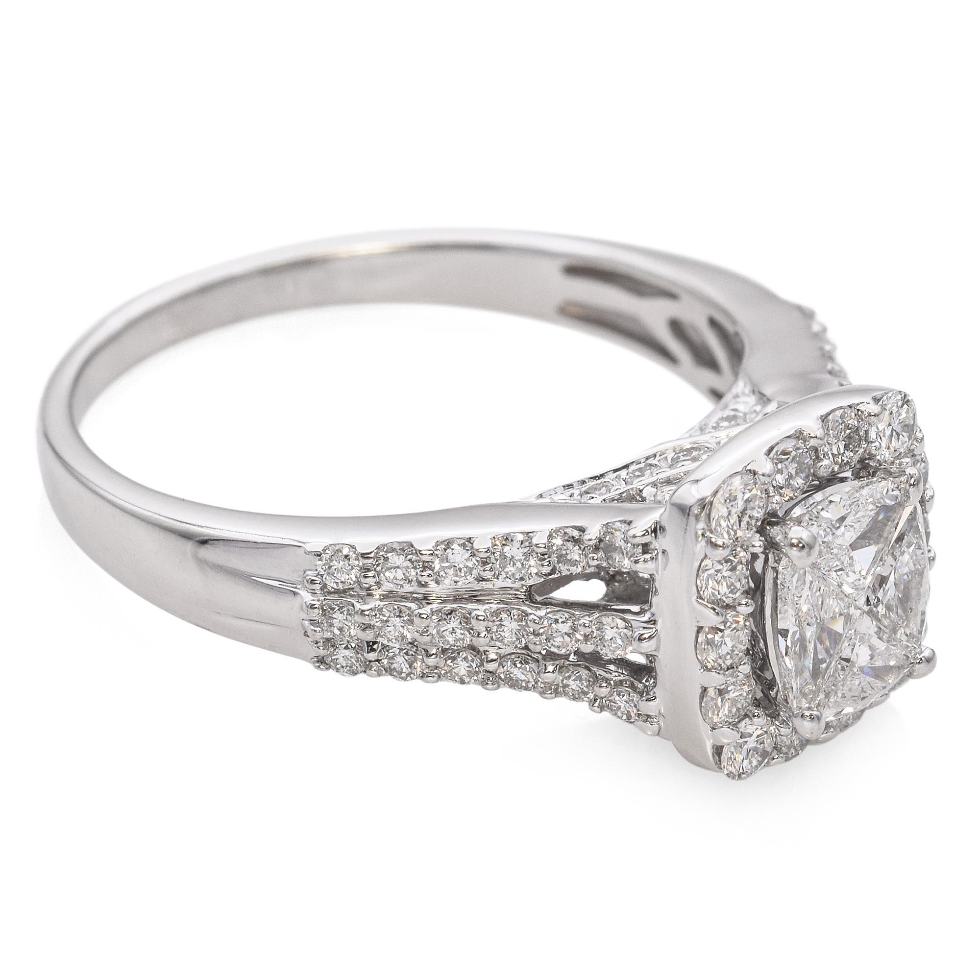 Effy 14k White Gold Diamond Cluster Ring For Sale 1