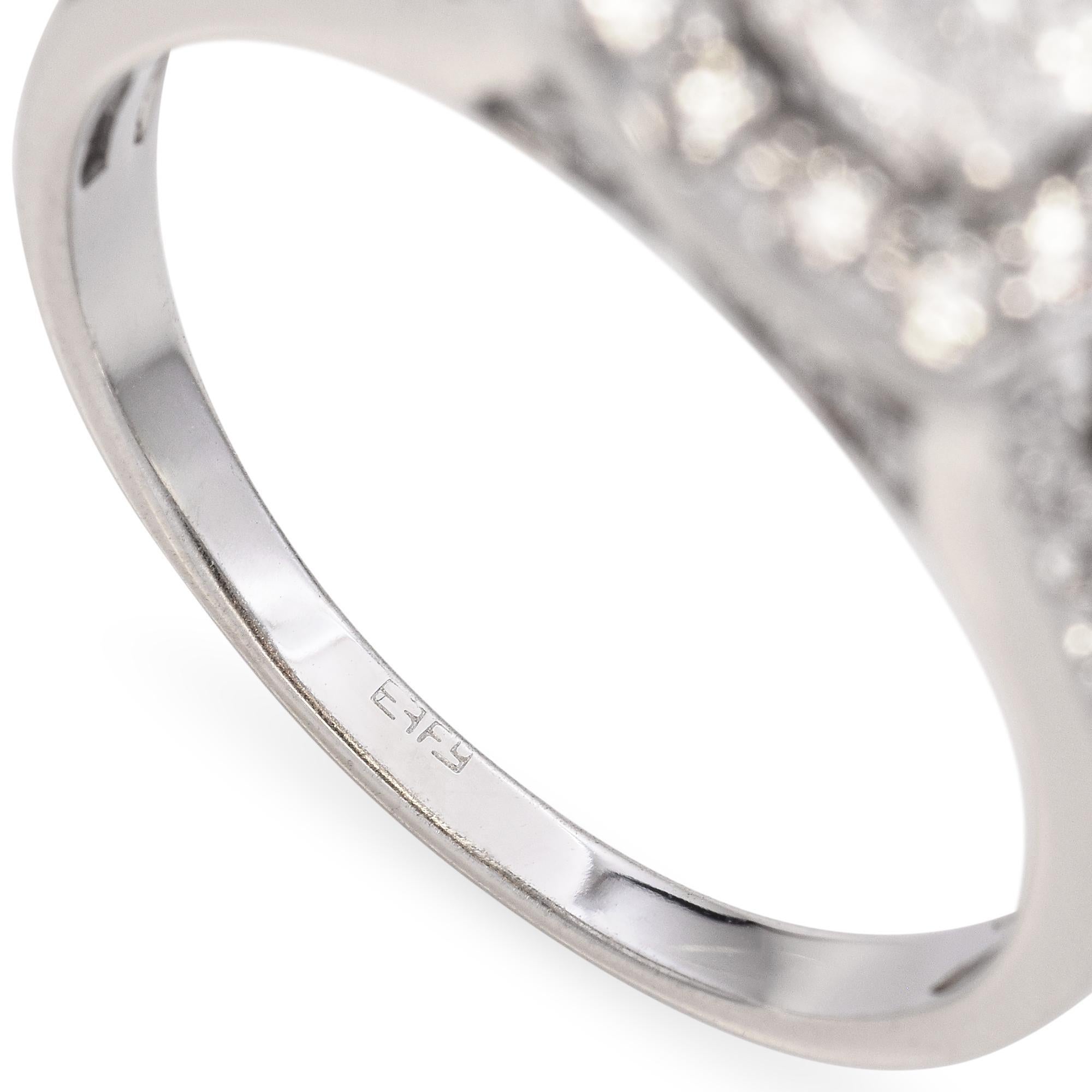 Effy 14k White Gold Diamond Cluster Ring For Sale 3