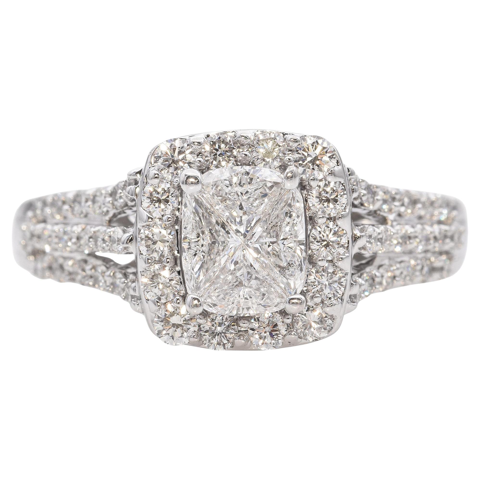 Effy 14k White Gold Diamond Cluster Ring