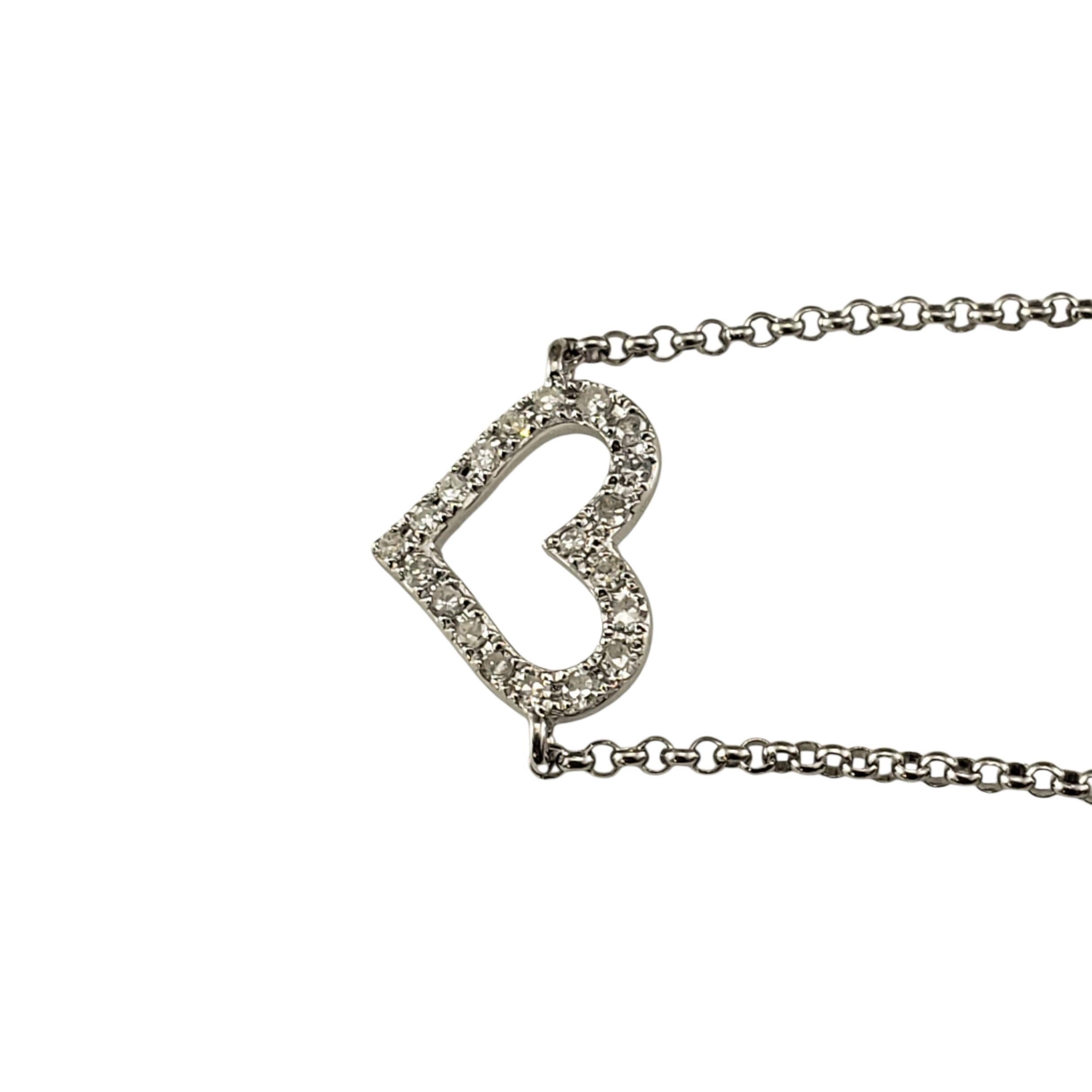 Taglio singolo Bracciale a cuore con diamanti in oro bianco 14K di Effy #23007 in vendita