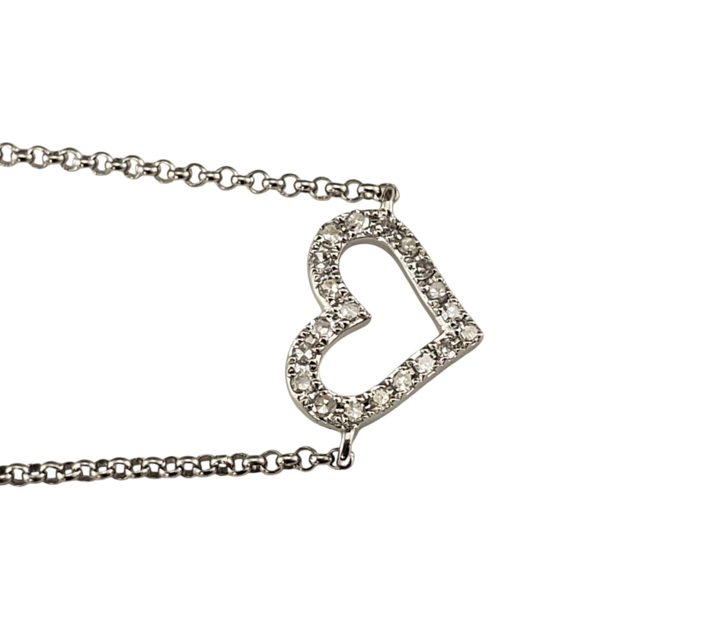 Bracciale a cuore con diamanti in oro bianco 14K di Effy #23007 In condizioni buone in vendita a Washington Depot, CT