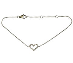 Effy 14K Weißgold Diamant-Herz-Armband #23007