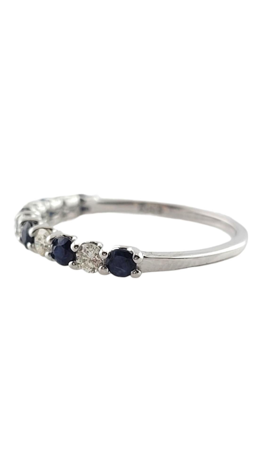 14K White Gold EFFY Diamond & Natural Blue Sapphire Band Size 7.25-7.5

This gorgeous 14K white gold band by incredible designer EFFY is decorated with five beautiful round brilliant cut diamonds and six round cut natural blue