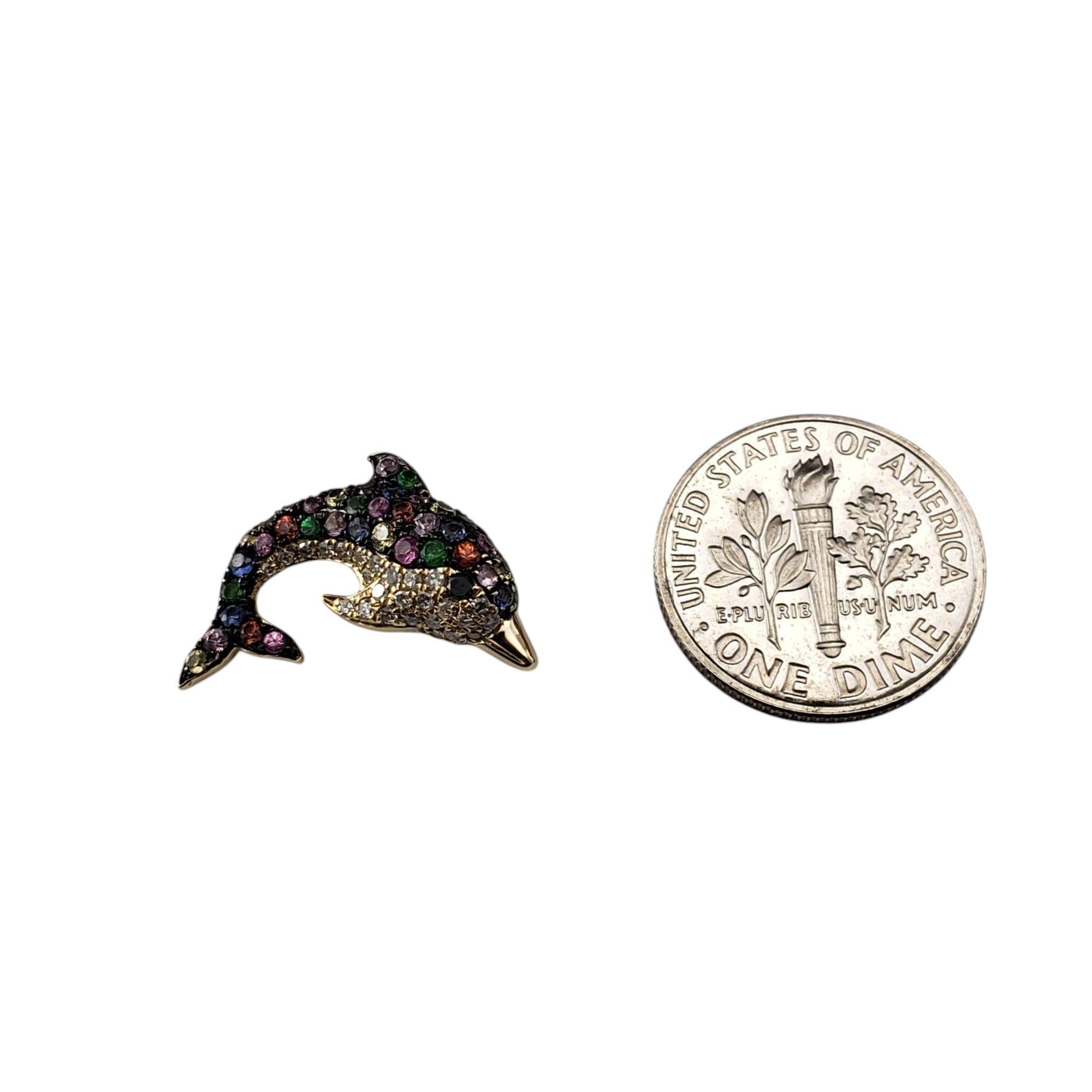 Women's Effy 14K White Gold Gemstone and Diamond Dolphin Pendant #20969