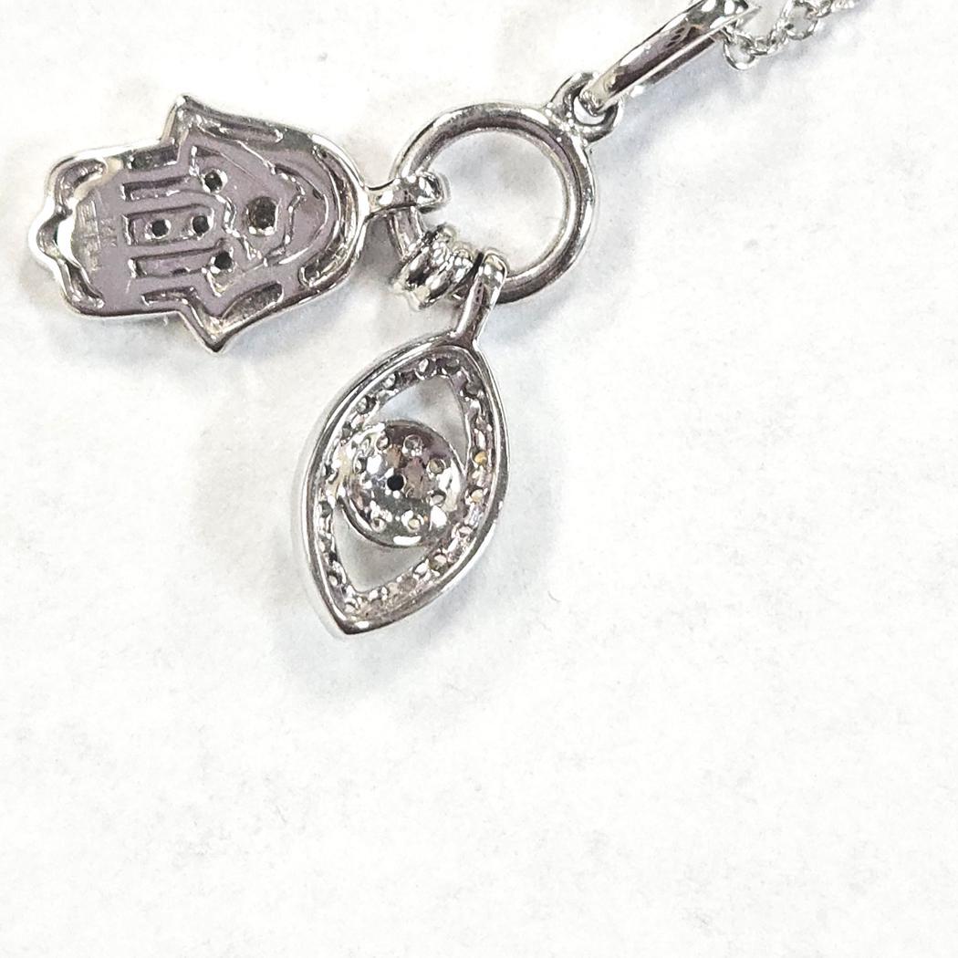 da uomo o donna Effy - Collana Hamsa e Malocchio in oro bianco 14k - 18