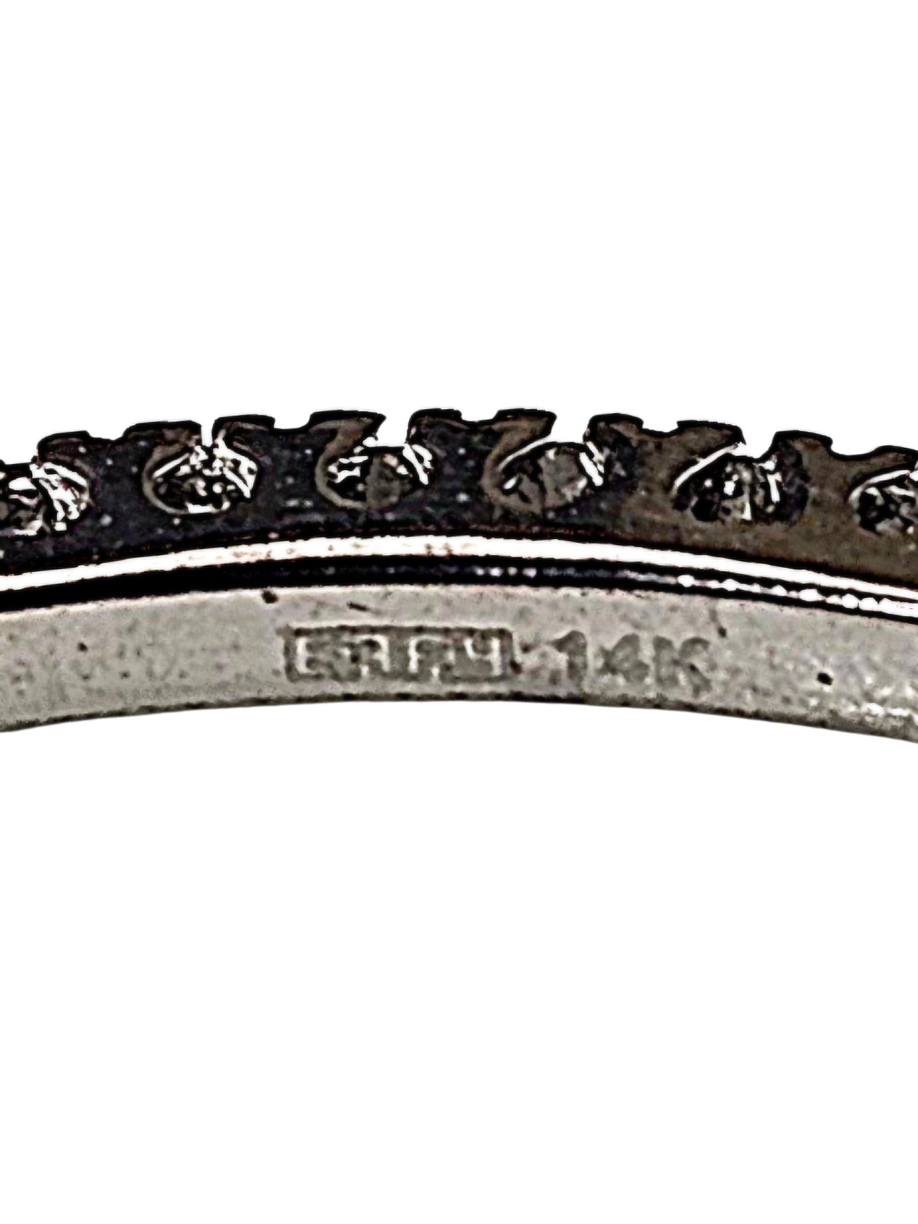 Orecchini a cerchio con diamanti Inside-Out in oro bianco 14K Effy #23621 In condizioni buone in vendita a Washington Depot, CT