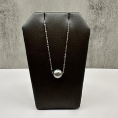 Effy Collier de perles de Tahiti en or blanc 14K 9mm 18" NWT