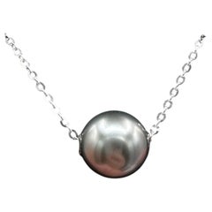 Effy Collier de perles de Tahiti en or blanc 14K 9mm 18" NWT
