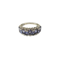 Effy 14K White Gold Tanzanite and Diamond Ring Size 7 #23109