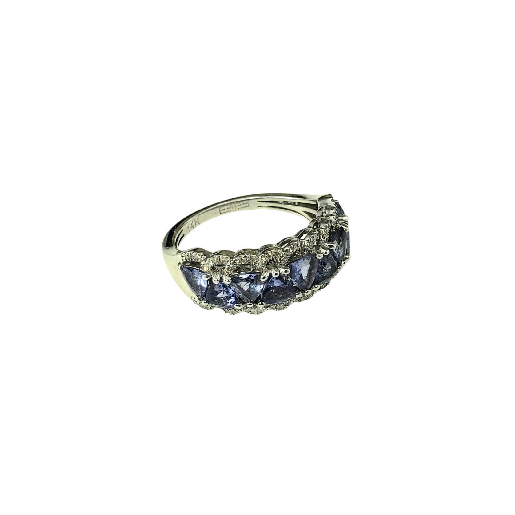 Contemporaneo Anello Effy in oro bianco 14K con tanzanite e diamanti misura 7 #23109 in vendita