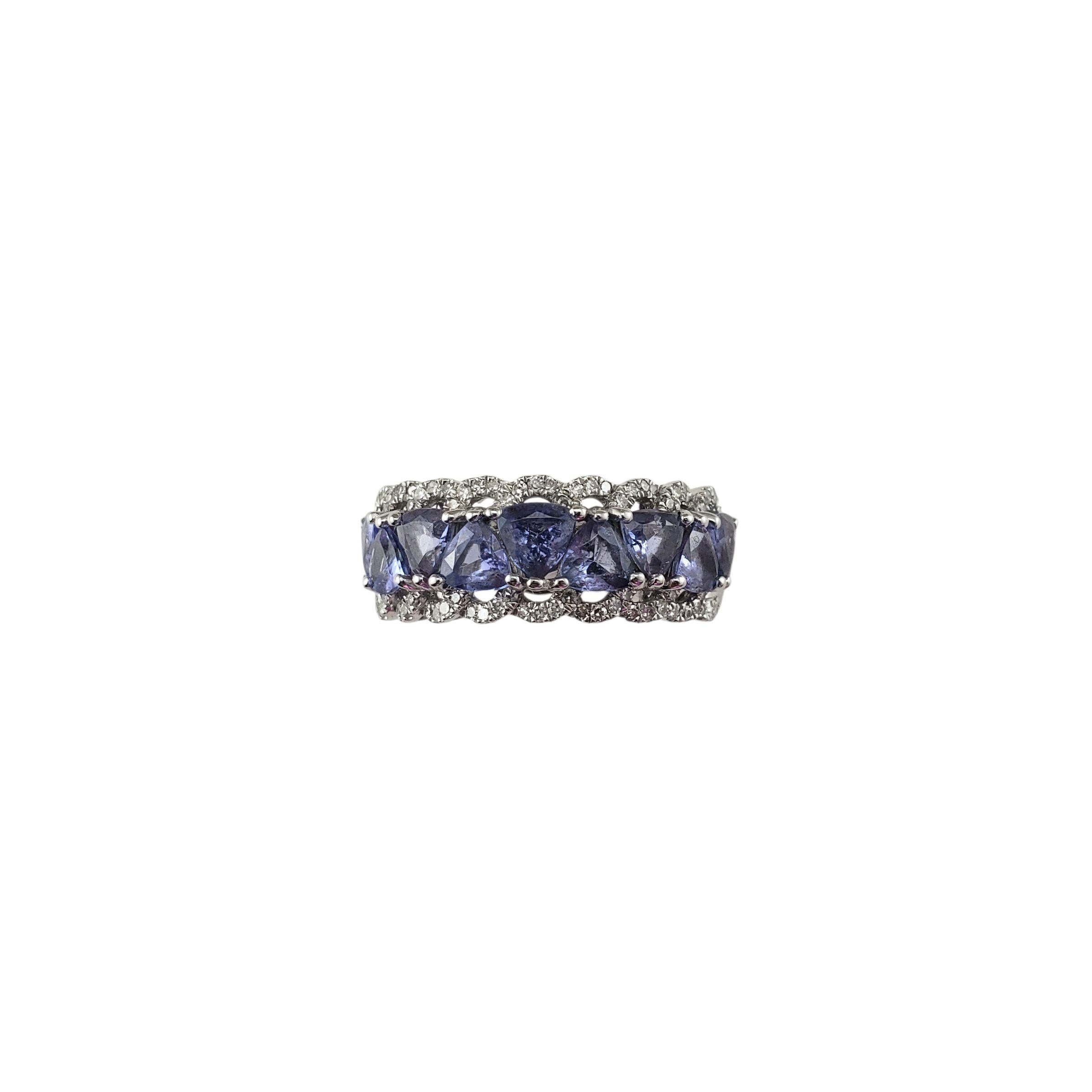 Anello Effy in oro bianco 14K con tanzanite e diamanti misura 7 #23109 in vendita