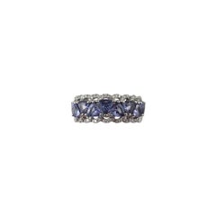 Effy 14K White Gold Tanzanite and Diamond Ring Size 7 #23109