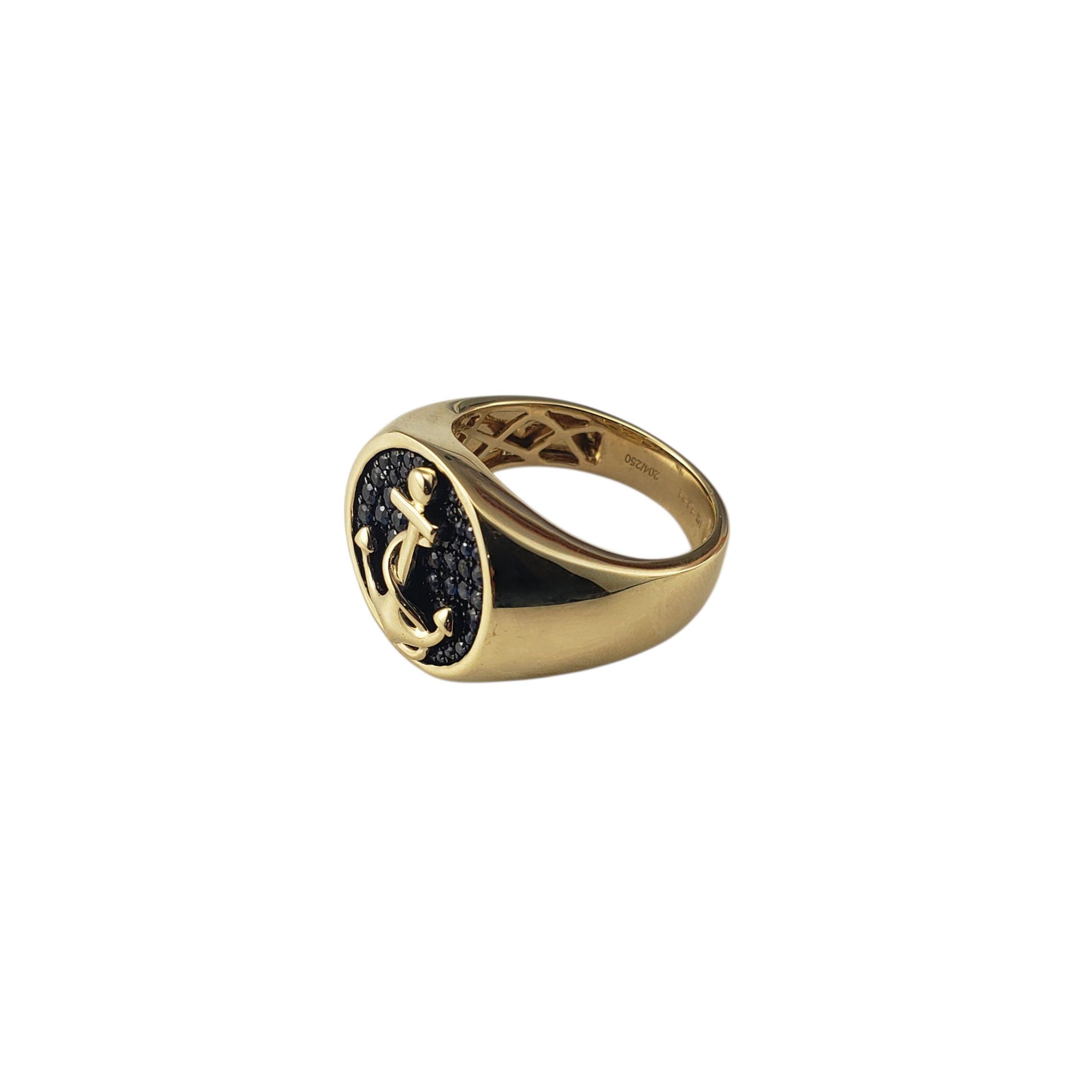 Taille ronde Effy Bague en or jaune 14K et saphir Taille 10 #22560 en vente