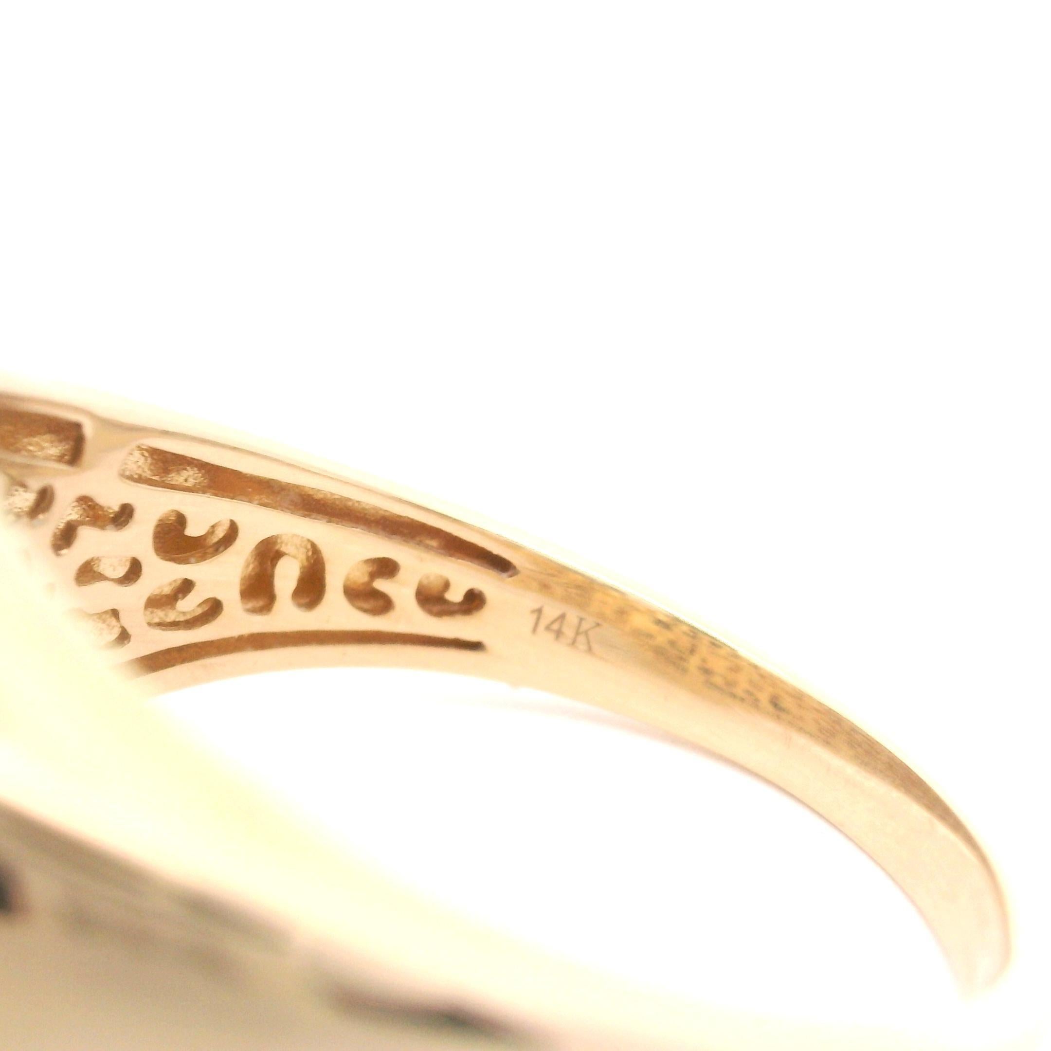 Effy 14k Yellow Gold Black Enamel and Diamond Men's Panther Ring Size 12 3