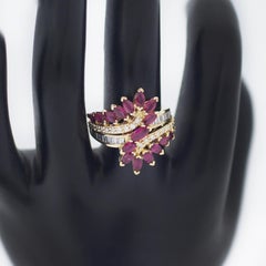 Effy 14K Yellow Gold Diamond and Natural Ruby Ring