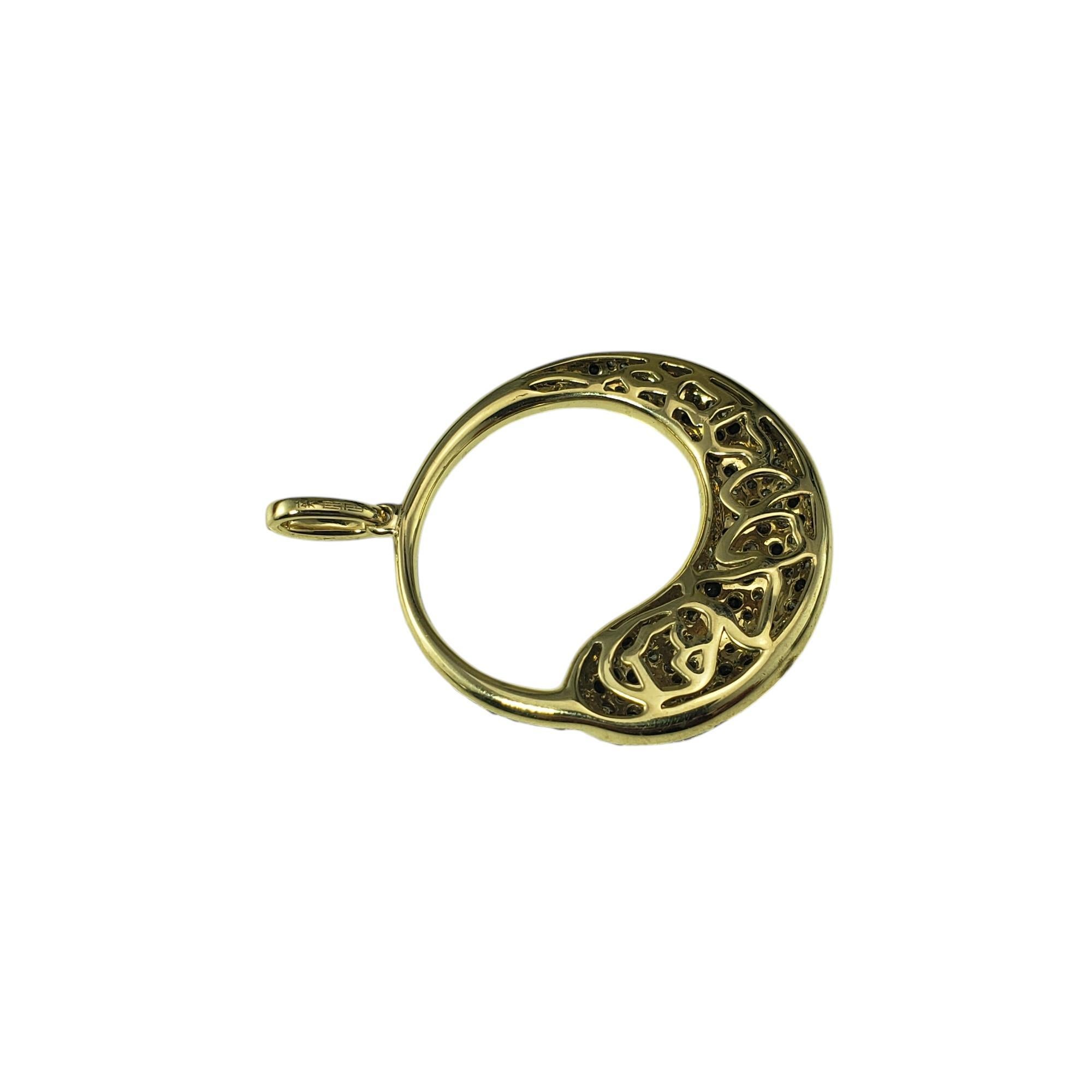 Round Cut Effy 14K Yellow Gold Multi Color Diamond Panther Print Pendant #20545