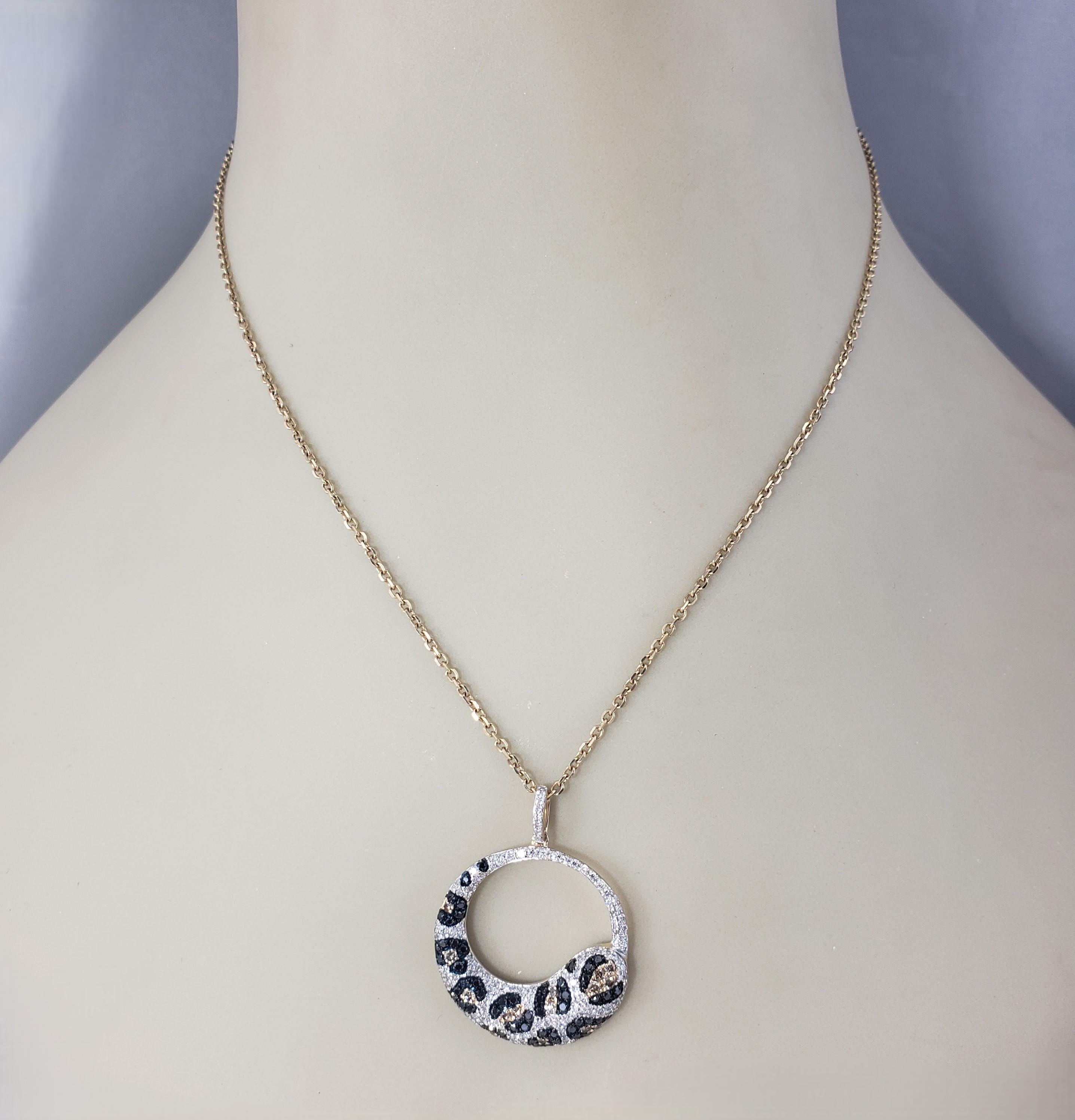 Effy 14K Yellow Gold Multi Color Diamond Panther Print Pendant #20545 1