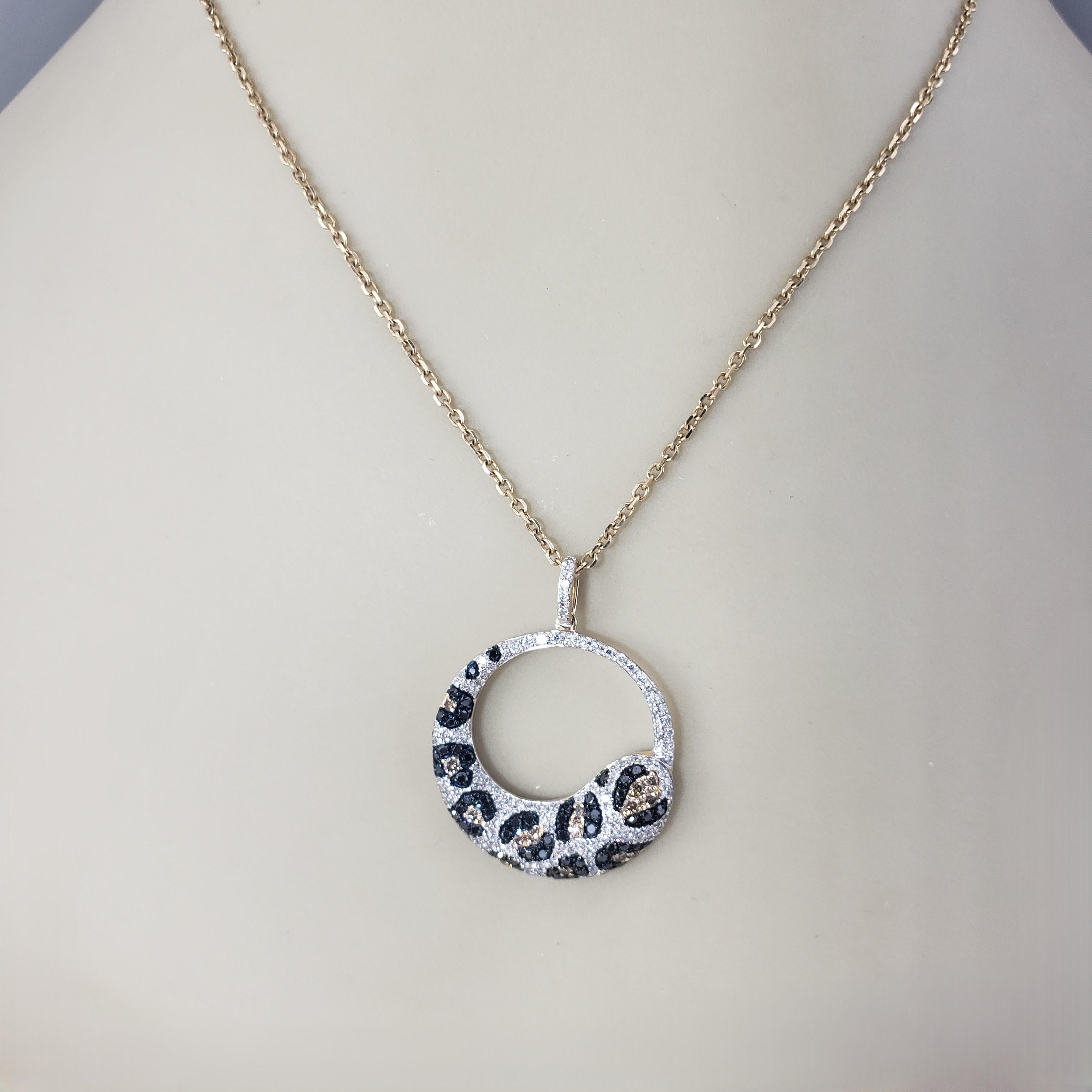 Effy 14K Yellow Gold Multi Color Diamond Panther Print Pendant #20545 2