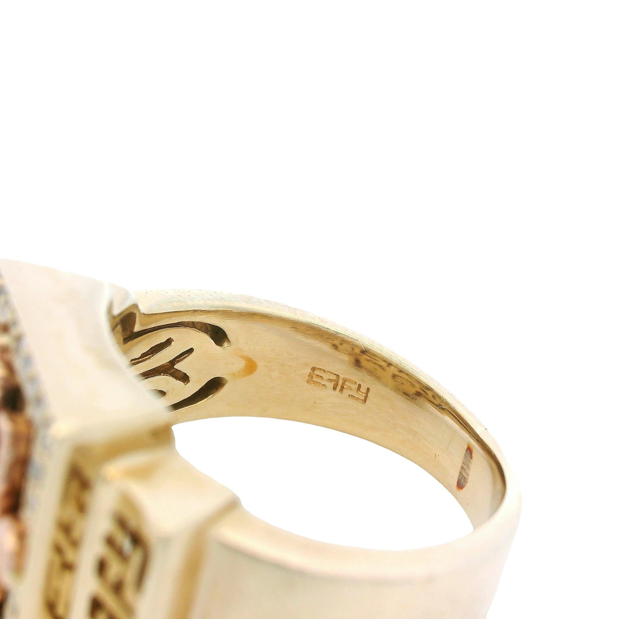 Effy 14k Yellow Gold Panther Diamond Signet Ring For Sale 10