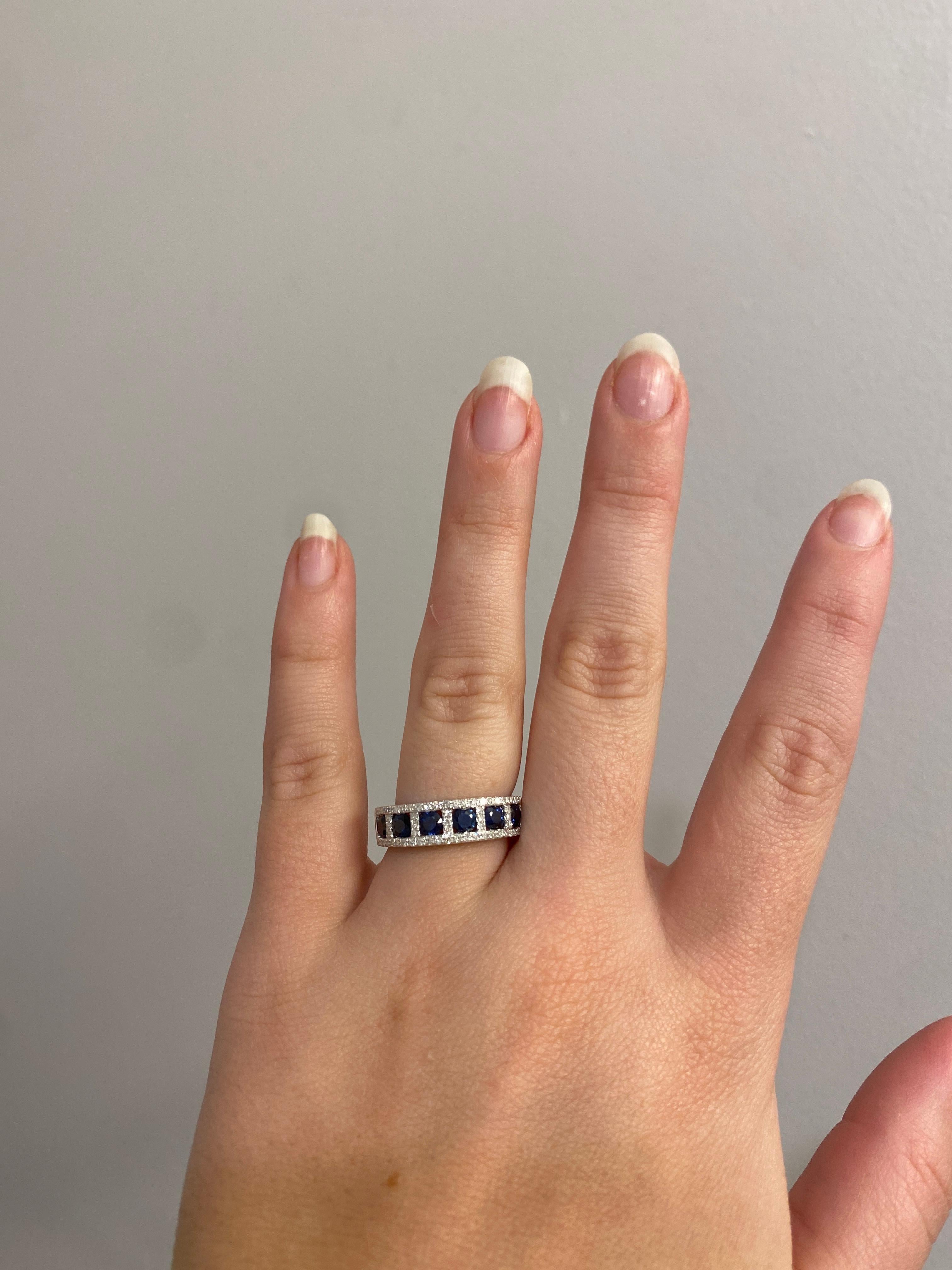 Effy 1,80 Karat Saphir-Diamant-Ring, 14k Weißgold, Ring, Saphir 1