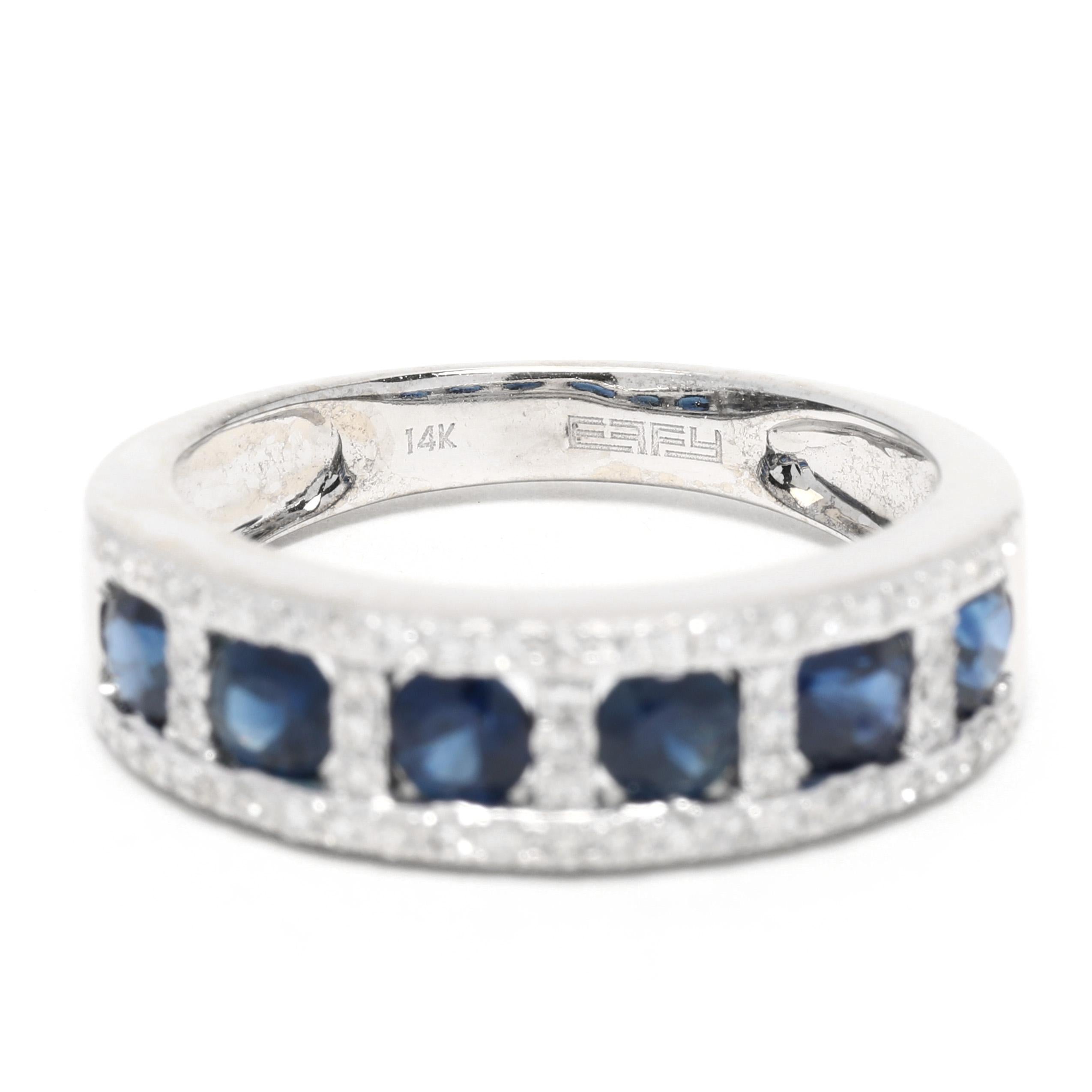 Effy 1,80 Karat Saphir-Diamant-Ring, 14k Weißgold, Ring, Saphir im Zustand „Gut“ in McLeansville, NC