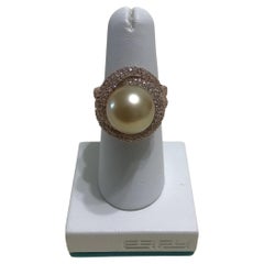 EFFY 18K Rose Gold 1.80 Carat Diamond Pearl Fashion Statement Ring New