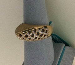 EFFY 18K Yellow Gold 0.42 Carat Diamond Fashion Lattice Ring New