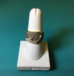 EFFY 18K Yellow Gold 1.34 Carat Brown Diamond Fashion Pave' Wave Ring New