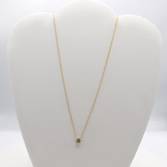 Effy .20 Carat Bezel Set Diamond Yellow Gold Pendant Drop Necklace