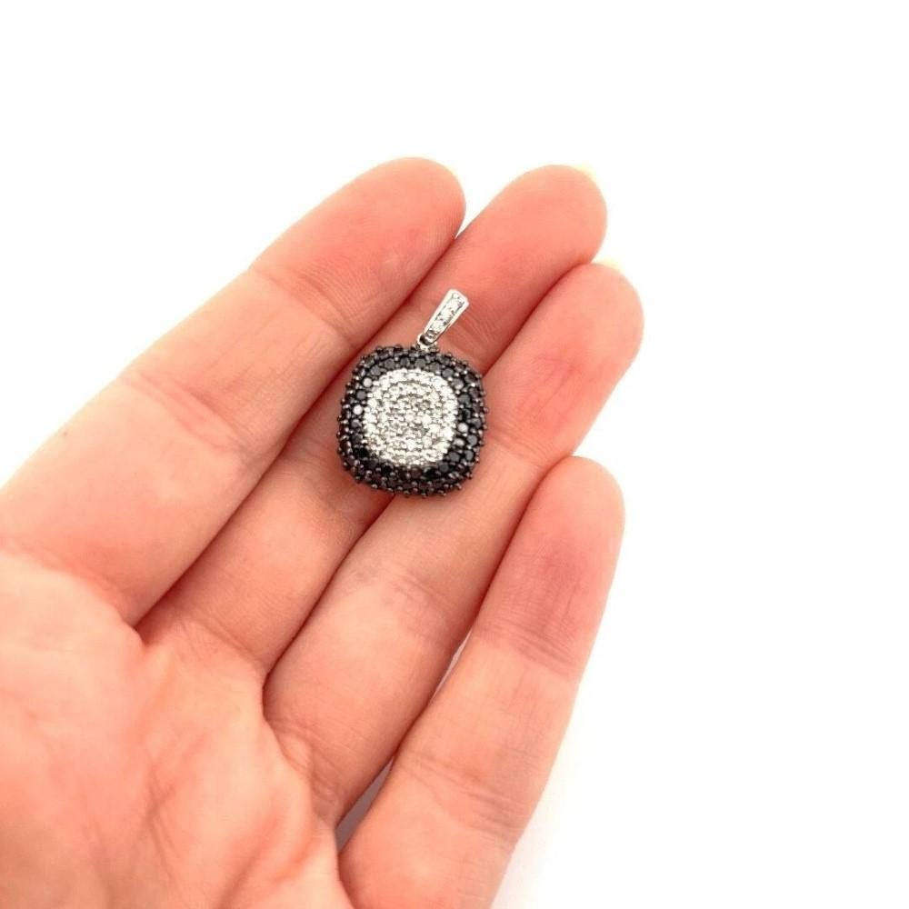 Effy 2.02CTW 14K White Gold Natural Black & White Diamond Pendant In Excellent Condition For Sale In Carmel By The Sea, CA