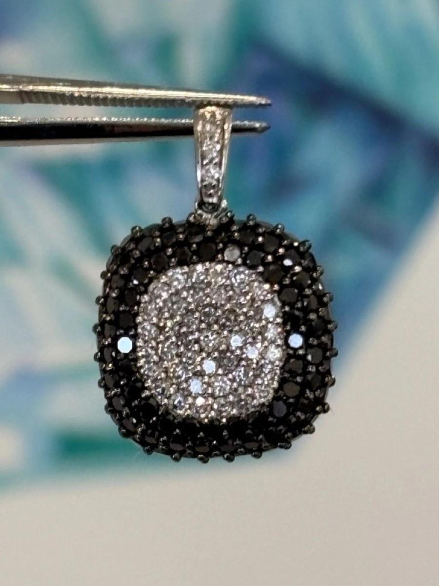 Effy 2.02CTW 14K White Gold Natural Black & White Diamond Pendant For Sale 1