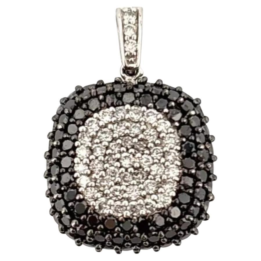 Effy 2.02CTW 14K White Gold Natural Black & White Diamond Pendant For Sale