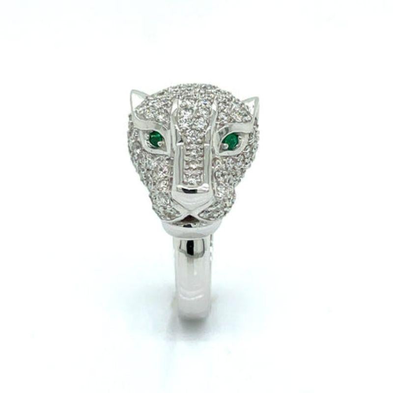 Effy Anello Pantera in oro bianco 14K, diamanti e smeraldi

Parte della collezione Effy Panther, questo esclusivo anello con pantera in oro bianco 14 carati sarà un vero incanto per il tuo dito! Questo anello contiene due smeraldi di taglio rotondo