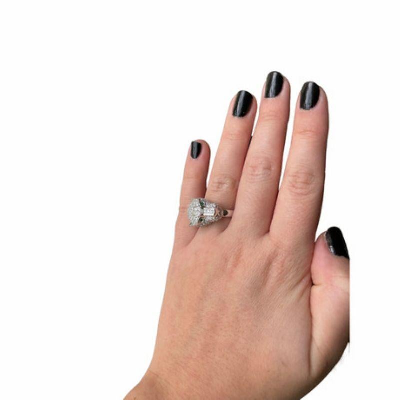 Moderno Effy 2,45 ctw,  Anello Pantera in oro bianco 14K, diamanti e smeraldi